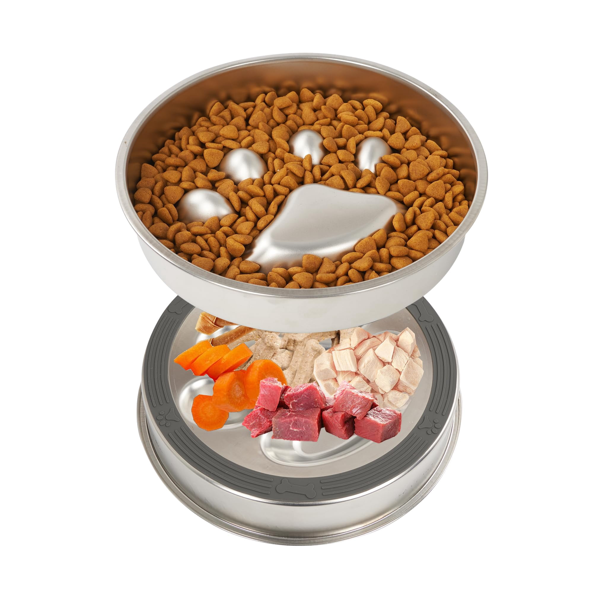 PawSailor Slow Feeder Dog CCF19 Bowls, 2-4 Cups - Food Grade 304