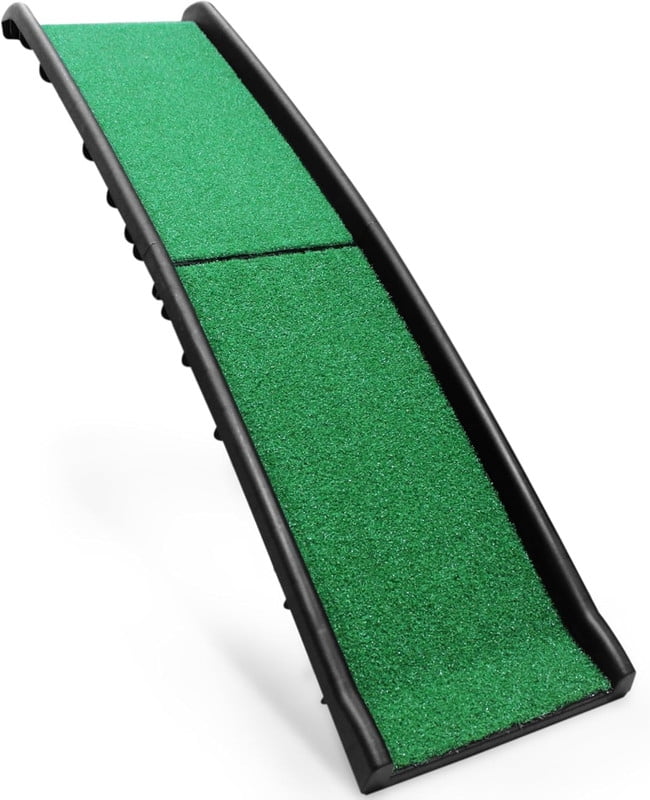 PawStep 51114 Pet Ramp with Poly Grass - Folding, Portable Dog Ramp for Cars, SUV & Trucks - Non-Slip Surface - Lightweight & Durable - Supports Large Dogs up to 200 lbs