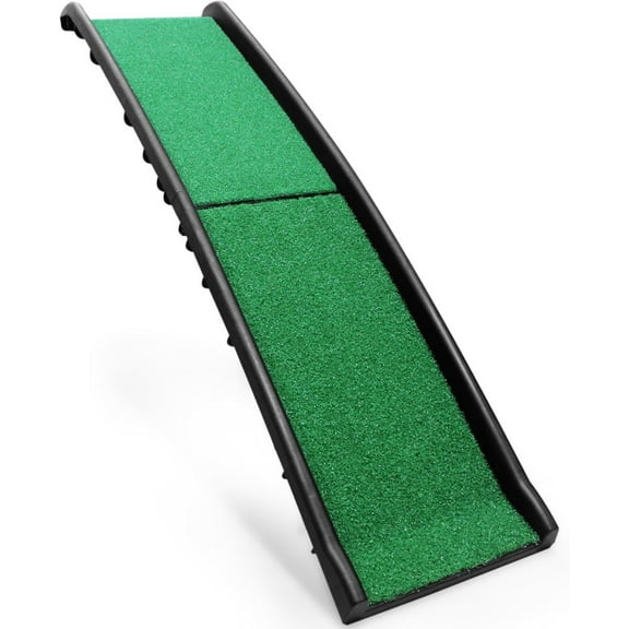 PawStep 51114 Pet Ramp with Poly Grass - Folding, Portable Dog Ramp for Cars, SUV & Trucks - Non-Slip Surface - Lightweight & Durable - Supports Large Dogs up to 200 lbs