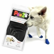 PawZ Rubber Dog Boots and Paw Protectors 12pk, Medium Black Dog Booties