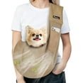 thumbnail image 1 of Pawaboo Cat and Dog Carrier Sling, Breathable Mesh Dog Sling Carrier Bear Up to 14lbs, Widened Strap Dog Purse for Cat & Puppy, Hand-Free Dog Pouch Carrier Built-in Safety Leash, Khaki, 1 of 6