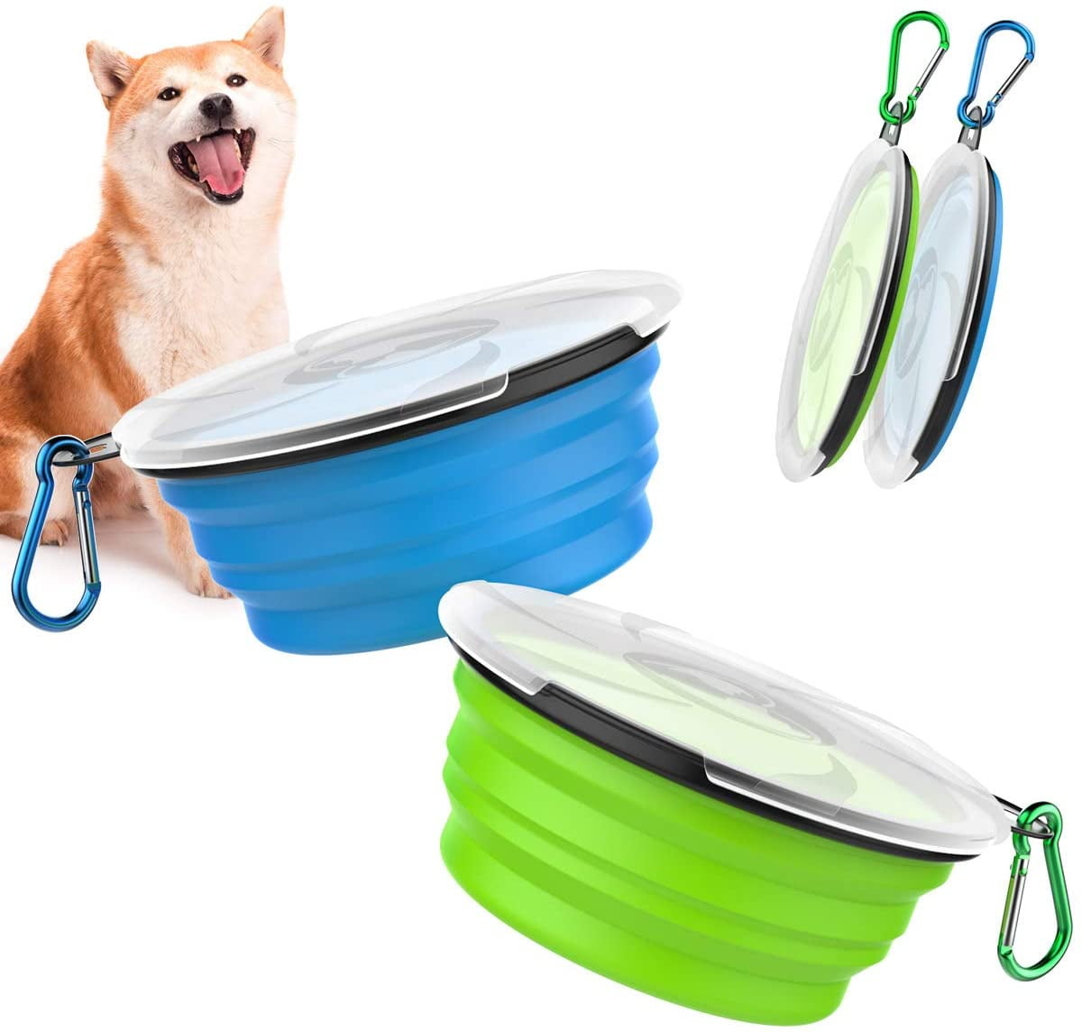HYDAWAY Collapsible Insulated Bowl with Lid - 1 Quart (950ml), Silicone I  Large Collapsible Bowls for Camping, RV, Hiking & Travel, Portable Dog  Water