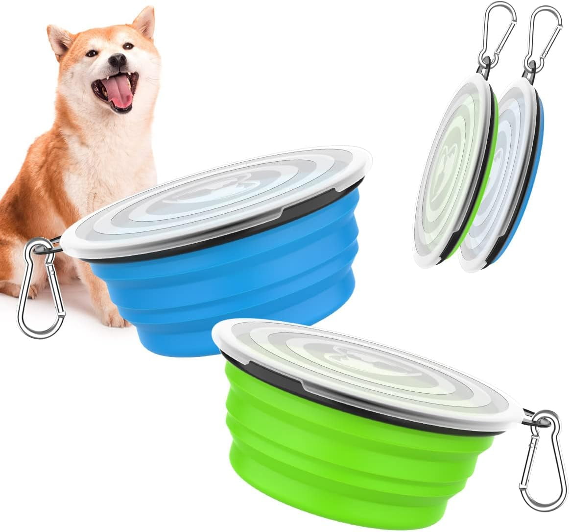 Dog Travel Water Bottle Collapsible Bowls  2 in 1 Pet Food Container with  Bowls - Pawbye