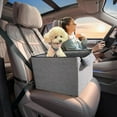 thumbnail image 1 of Pawaboo Dog Booster Car Seat for Front/Back Seats, Small Dog Car Seat up to 25 lbs, Elevated Dog Car Seat Interior Height 5 in, Ideal for Cars, SUVs, and Trucks - Comfortable, Safety, Grey, 1 of 8