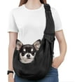 thumbnail image 1 of Pawaboo Dog Carrier Sling, Hand Free Dog Papoose with Adjustable Strap, Safety Leash for Puppies&Cats, Wider Shoulder Strap Pet Sling Bag (up to 12lbs, Black), 1 of 7