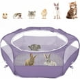 thumbnail image 1 of Pawaboo Small Animals Playpen, Breathable & Waterproof Small Pet Cage Tent with Zippered Cover, Portable Outdoor Yard Fence for Kitten/Puppy/Guinea Pig/Rabbits/Hamster/Chinchillas, Purple, 1 of 12
