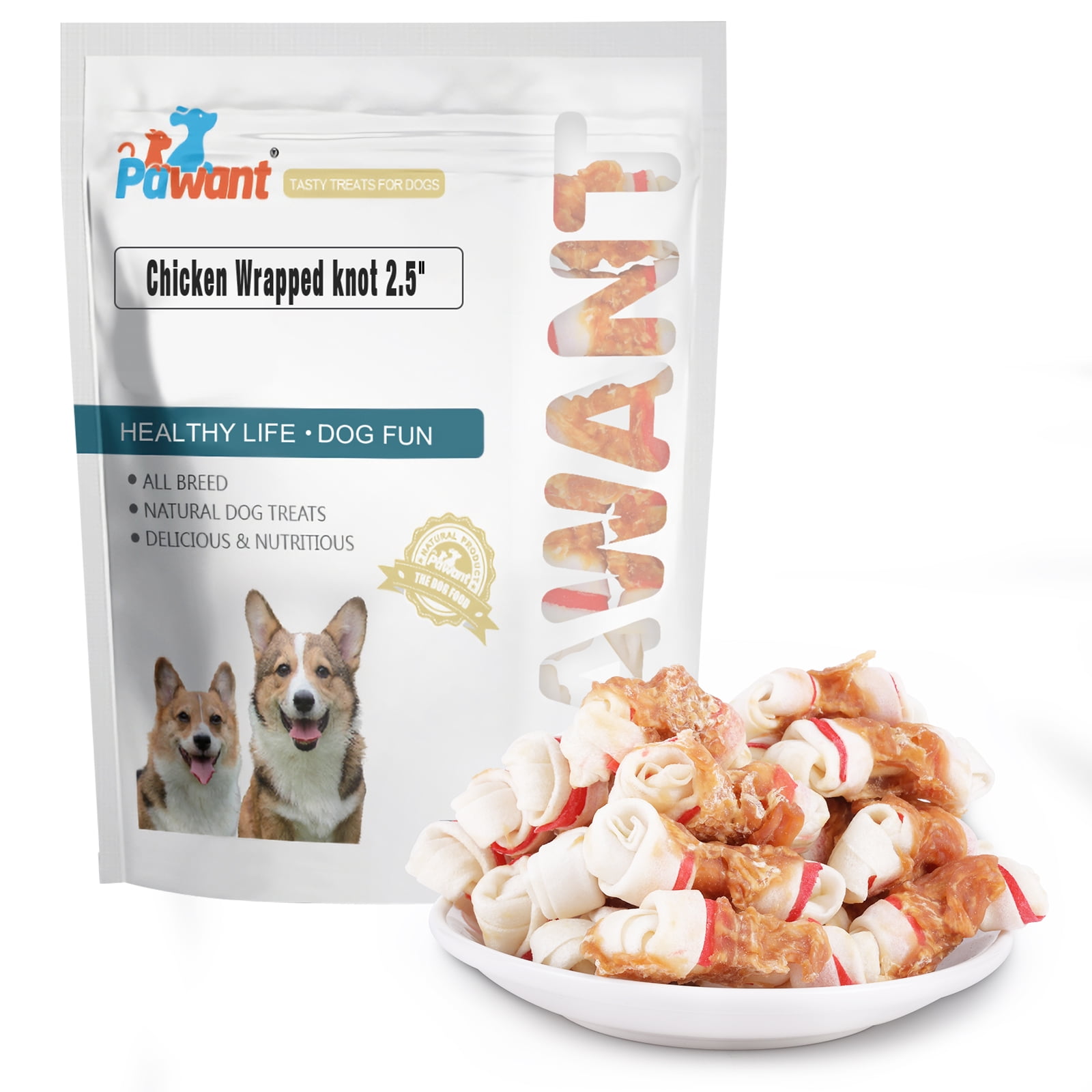 Pawant Healthy Chicken Wrapped Rawhide Bones for Large Breeds, Safe