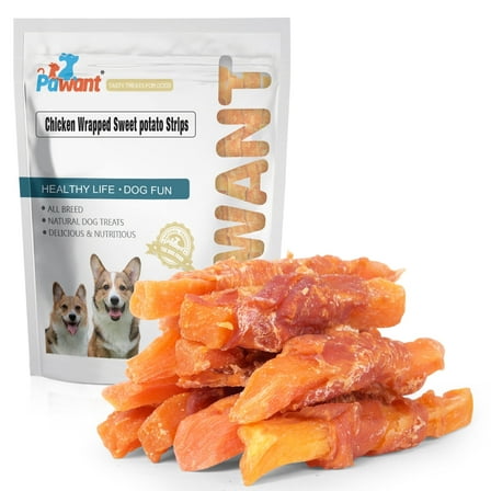 Pawant Dog Treats Chicken Wrapped Sweet Potato Training Treats for Dogs, 1lb/454g