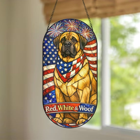 Pawberry 250 Years of America Stained Glass Suncatcher, 1776-2026 US 250th Anniversary Suncatcher