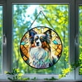 thumbnail image 1 of Pawberry Papillon Window Hanging Stained Glass, Papillon Dog Suncatchers for Windows Stained Glass, Stained Glass Papillon suncatcher, 1 of 7
