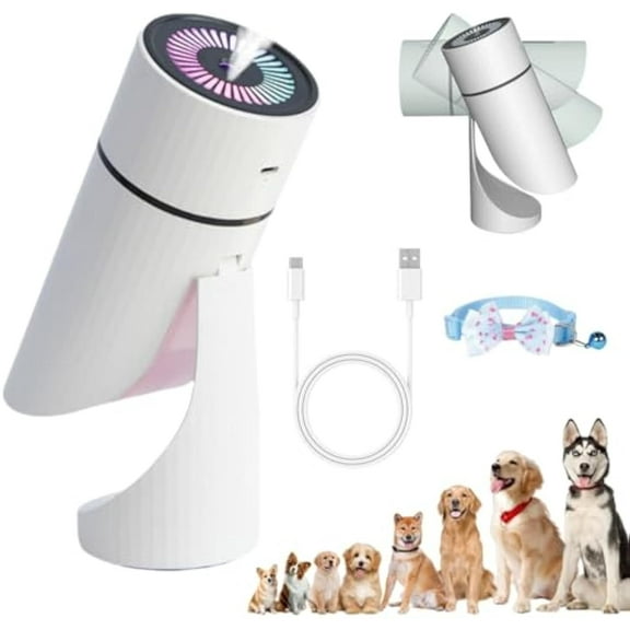 Pawbreath 2.0 Dog Humidifier, 2025 Upgraded Paw Breath 2.0 Humidifier, Minipaw Dog Humidifiers, Pet-Safe Mini Humidifiers for Dogs, Whisper-Quiet/90° Adjustable Mist (White)