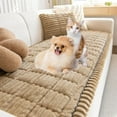 thumbnail image 1 of Pawcart Couch Cover, Pawlounge Plush Pet Couch Cover, Ultra-Soft Quilted Non-Slip Washable Sofa Protector, Waterproof Lining, Scratch Resistant, Ideal for Living Rooms & Recliners(Khaki,23 * 82in), 1 of 8