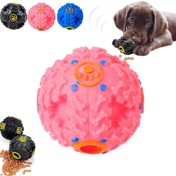 Pawcia Giggle Ball, Pawcia Dog Ball, Pawcia Giggle Sound Dog Ball, Pawcia Ball, Dog Feeder Toy Interactive Game for Dogs Fill with Food Dogs Food Dispenser Pet Chew Food Leak (Pink, Small)