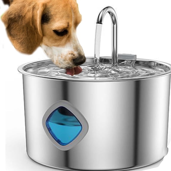 Pawdrate Filtered Water Fountain - 3.2L/108oz, Automatic Dispenser with Water Window & LED, Super Quiet for Dogs, Cats & Small Pets