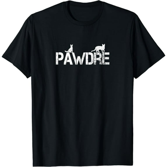 Pawdre Cat Dad Papa Fur Fathers Day Cats Pet Cool Daddy Mens T-Shirt