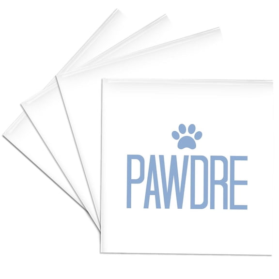3drose, Pawdre Light Blue, Set of 4 Ceramic Tile Coasters