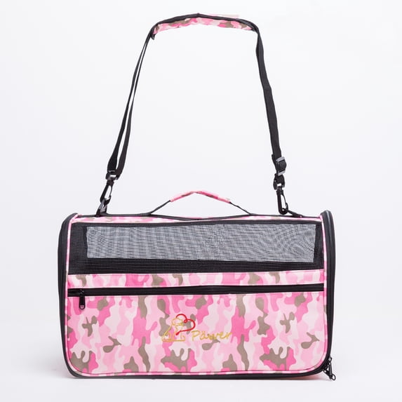 Pawer 18” x 10” x 10”Soft-Sided Foldable Airline Approved Pet Carrier for Cat, Puppy and Small Dog, Washable 600D Oxford Fabric, with Handle and Strap for Carry, Multiple Colors Available