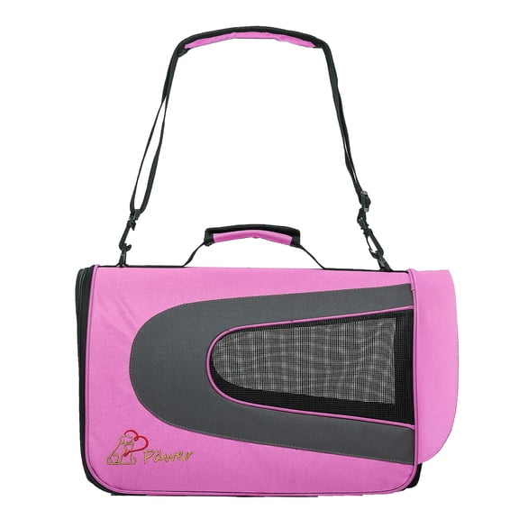 Pawer 18” x 11”x 11” Soft-Sided Foldable Airline Approved Pet Carrier for Cat, Puppy and Small Dog, Washable 600D Oxford Fabric, with Handle and Strap for Carry, Multiple Colors Available