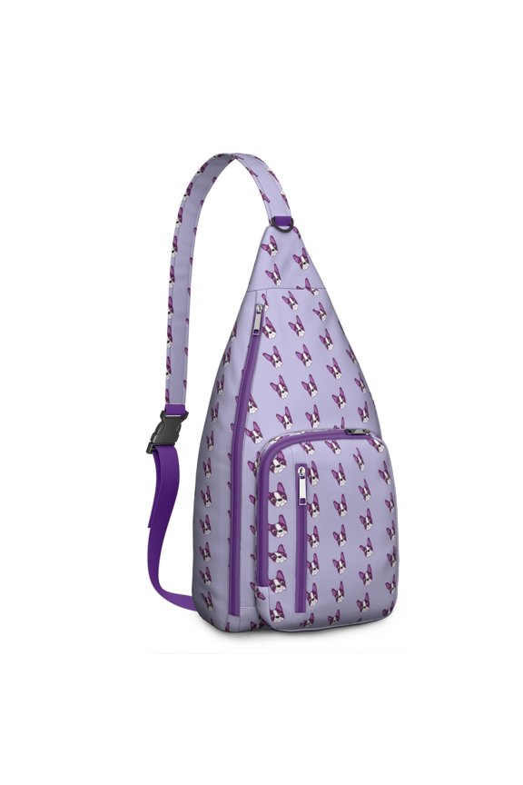 Pawfect Sling Backpack - Adorable Puppy Pattern Shoulder Bag (Boho Dog Theme, Water-Resistant & Durable)