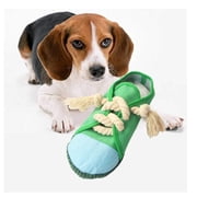 PawfectPals Interactive Squeaky Safe Funny Bite Resistant Eliminate Destructive Behavior Chew Shoe ToyGreen Sneaker