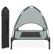 PawfectPals Portable Cooling Waterproof Elevated Heavy Duty Camping Pet Bed with Detachable Shade Med