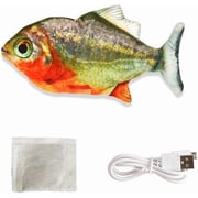 PawfectPals Touch Sensitive Realistic Green Floppy Dancing Cat Kicker Fish Toy with Catnip (Big Eyed Marine Fish)