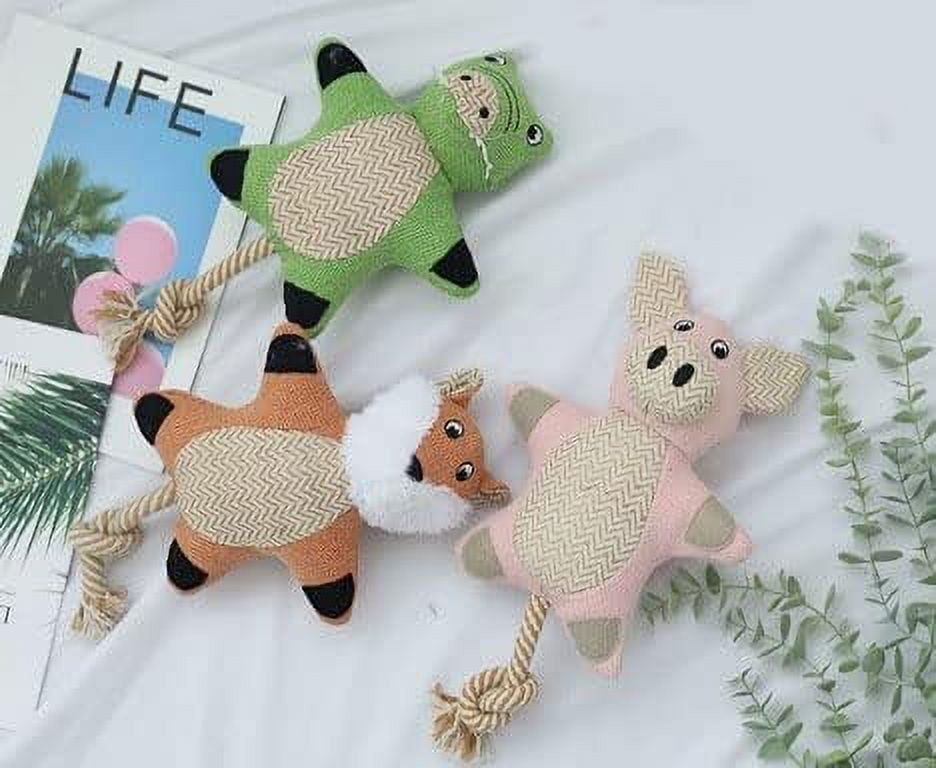 Pawfectpals Squeaky and Durable Dog Chew Toy with Rope Tail (Variety Pack Bundle Set)