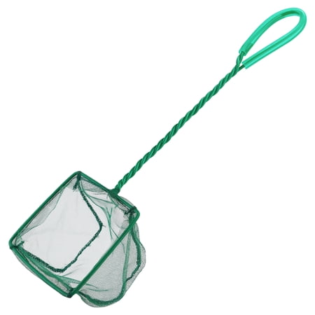 Pawfly 4 Inch Aquarium Net Fine Mesh Small Fish Catch Nets with Plastic Handle - Green, 4 Pack