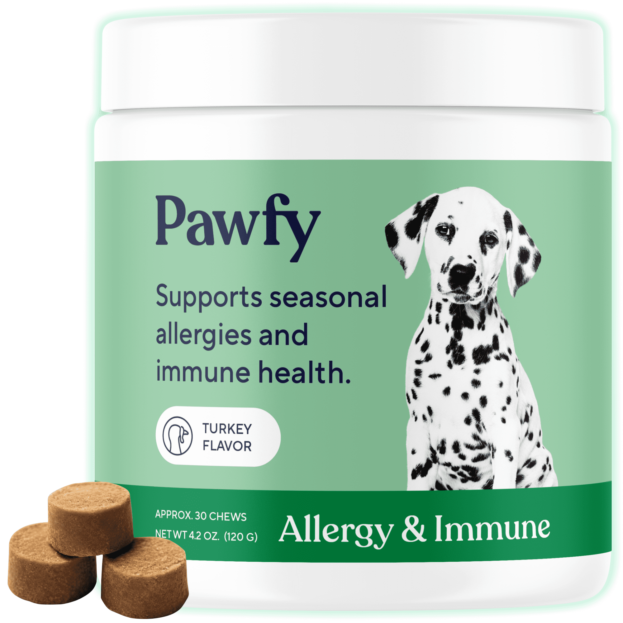 Pawfy Allergy & Immune | Anti-Itching | Immune & Gut Health | Natural Dog Supplement with Probiotic & Colostrum