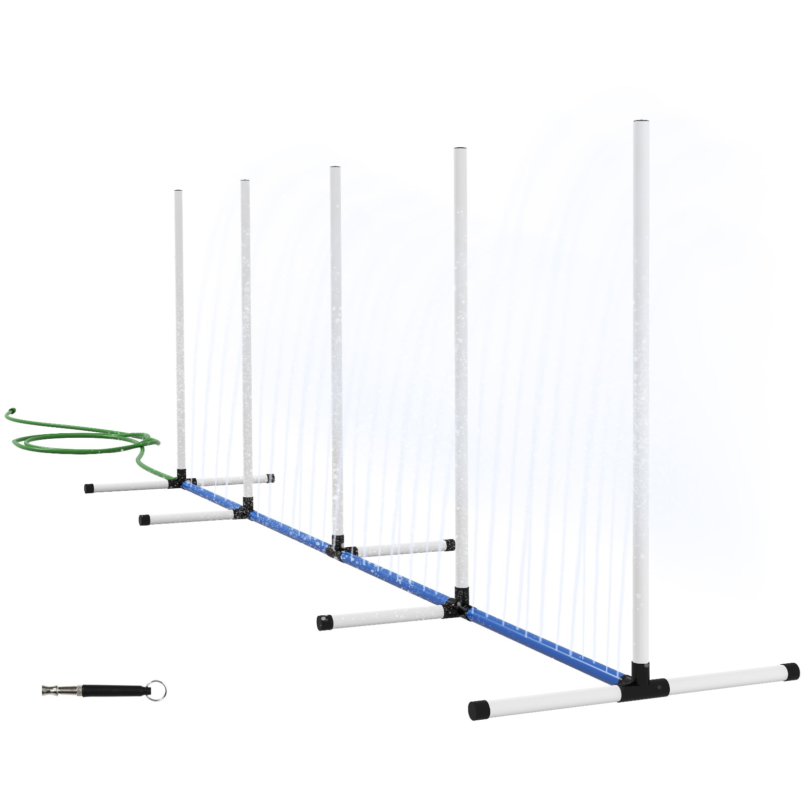 Pawhut 2 Piece Dog Agility Training Equipment Set With Weave Poles ...