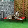 thumbnail image 1 of Pawhut 48" x 36" Elevated Folding Dog Cot Cooling Summer Pet Bed, Red, 1 of 9