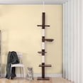 thumbnail image 1 of Pawhut 9' Adjustable Height Floor-To-Ceiling Vertical Cat Tree - Brown and White, 1 of 9