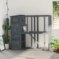 thumbnail image 1 of Pawhut Cat House with Large Run for Play, Outdoor , Gray, 1 of 9