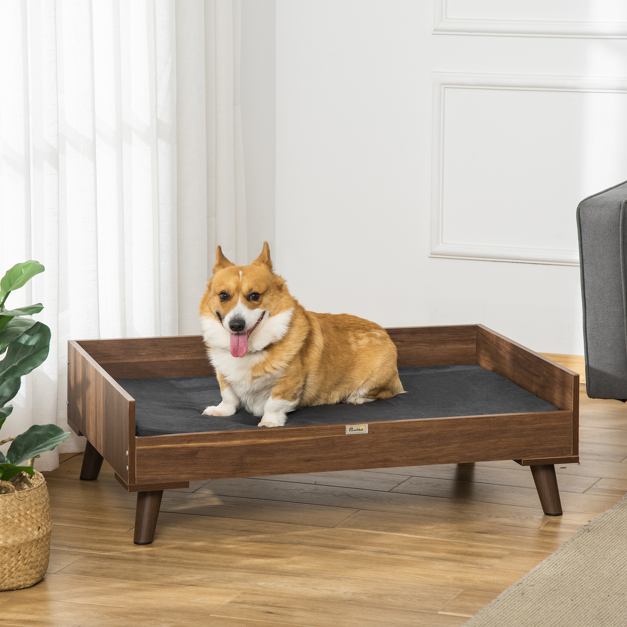 PawHut Medium Elevated Dog Bed with Soft Cushion, Coffee Bean - Walmart.com