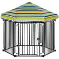 thumbnail image 1 of Pawhut Heavy-duty Pet Playpen Kennel with Door & Removable Cover 6 Panels for Small & Medium Sized Dogs for Indoor &Outdoor Use, Black, 1 of 9