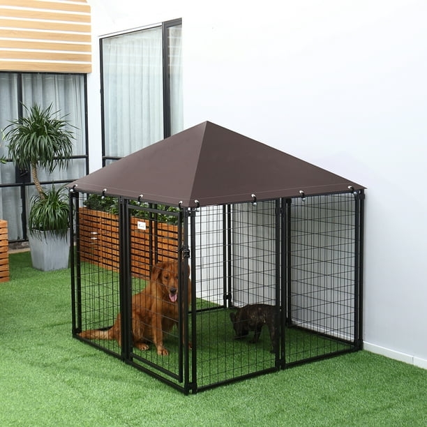 Pawhut outdoor covered dog box kennel online