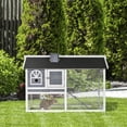 thumbnail image 1 of Pawhut Rabbit Hutch with Roof Slide-out Tray Ramp 47" L x 23.5" W x 31" H, Grey & White, 1 of 9