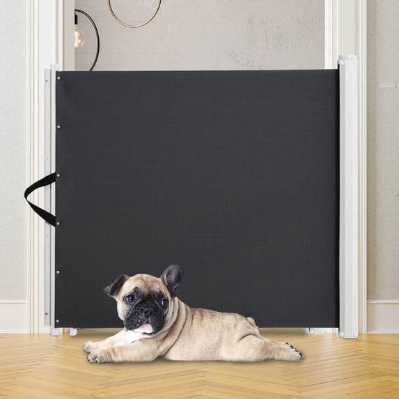 Pawhut Retractable Pet Safety Barrier Gate for Dogs, PVC, 2.25"-45.25" L x 32.5" H
