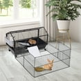 thumbnail image 1 of Pawhut Rolling Metal Rabbit & Small Animal Hutch Cage, 1 of 9