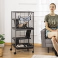 thumbnail image 1 of Pawhut Rolling Small Animal Cage for Rabbits, Chinchillas and Hamsters with 4 Platforms and Removable Tray, 1 of 10