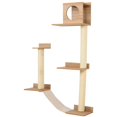 Pawhut Wall Mounted Multi Level Cat Tree Activity Tower With Sisal