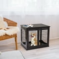 thumbnail image 1 of PawHut Dog Crate Furniture, Small Dog Cage End Table with Two Opening Sides, Lockable Door, Puppy Kennel Indoor, Cute and Decorative, Coffee, 1 of 9