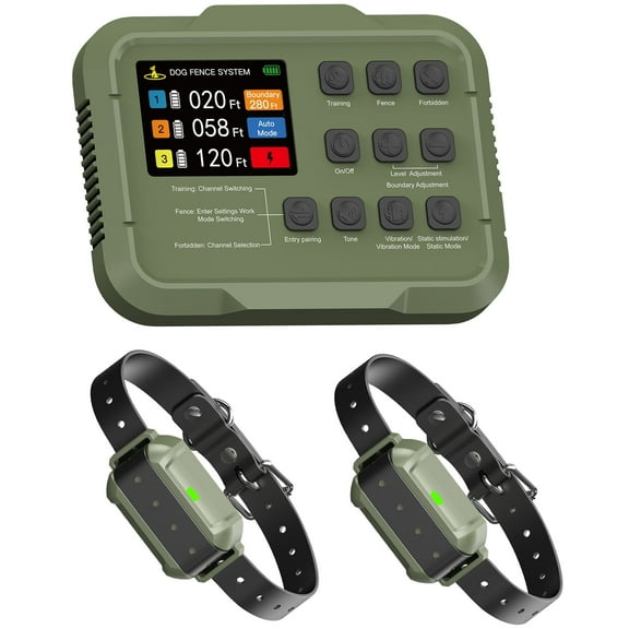 Pawious Wireless Dog Fence and Forbidden Area F910PLus - 2 Dog Set, High Precision Wireless Containment System, Real-Time Monitoring for Up to 5 Acre Coverage Area