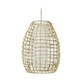thumbnail image 1 of Pawley Collection One-Light Galvanized and Natural Rattan Indoor/Outdoor Hanging Pendant Light, 1 of 8