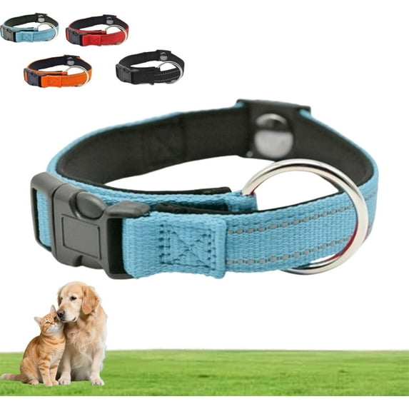 Pawliberation Magnetic Dog Collar,Paw Liberation Magnetic Collar,Pawliberation Collar for Senior Dogs,Durable Material + Heavy-Duty Buckle,Reflective Design for Night Safety (Blue)