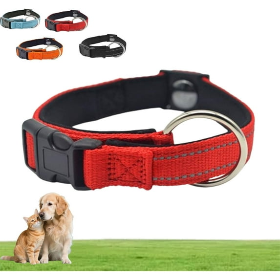Pawliberation Magnetic Dog Collar,Paw Liberation Magnetic Collar,Pawliberation Collar for Senior Dogs,Durable Material + Heavy-Duty Buckle,Reflective Design for Night Safety (red)