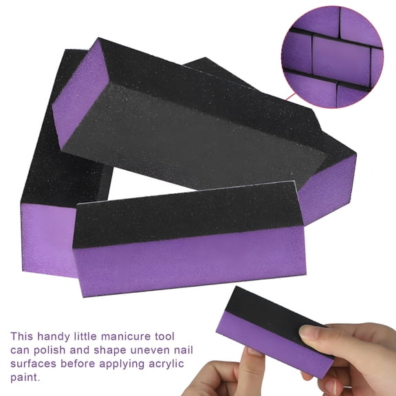 Pawlora 12Pcs Nail Polishing Block Multi-Sided Anti-Abrasion Solid Manicure Buffers File Polish Sanding Tool Orange