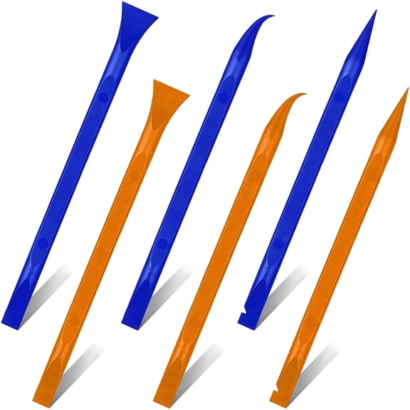 Pawlora 2026 New 6Pcs Carbon Fiber Plastic Scraper,Slim Scraper Pen Scratch Off Tool for Lottery Tickets,Ticket Scratcher Tool for Scraping Stickers,Handy Scraper Cleaning,Dirt (Blue Orange)