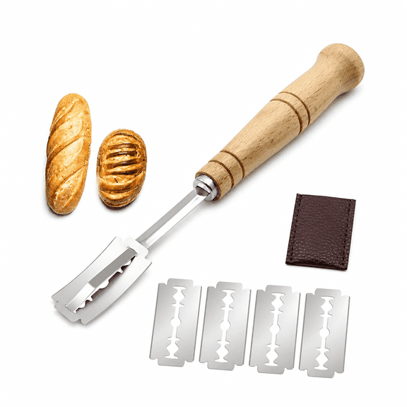 Pawlora 2026 New Bread Lame Dough Bakers Scoring Slashing Cutter Tool Blade 5 Blades for Bread,Dough,Baking,Pastries,Artisan Bread Making,Home Baking