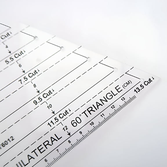 Pawlora 2026 New Patchwork Ruler 60 Degree Triangle Quilting Ruler Patchwork Acrylic Template Sewing Accessories 5.31X6.48X0.12In